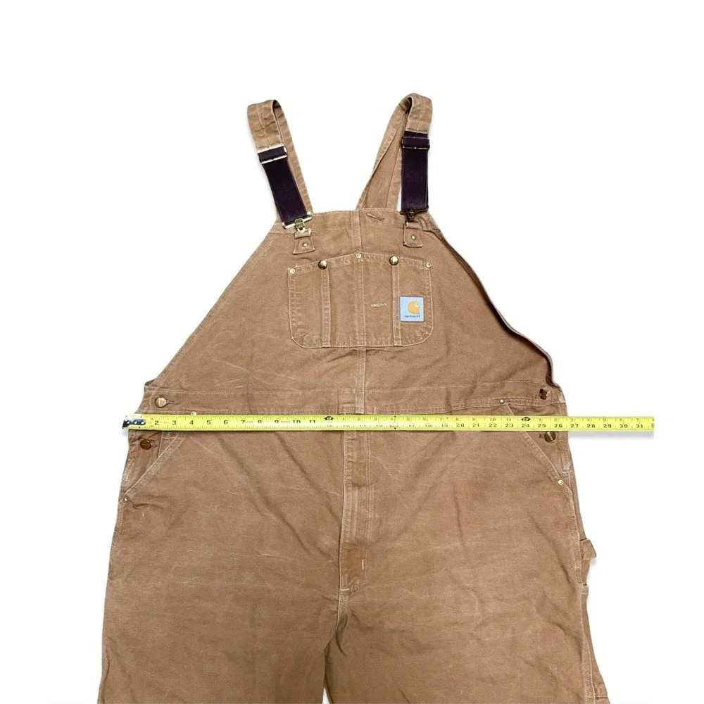 Carhartt Authentic Overalls Men's Size 50x30 Duck Canvas Brown Tan Workwear